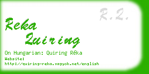 reka quiring business card